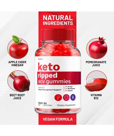 (3 Pack) Keto Ripped ACV Gummies - Advanced Ripped Keto + ACV Weight Management Gummies Apple Cider Vinegar Ripped ACV Gummies Dietary Supplement Reviews Extra Strength (180 Gummies) - Buy Online on GoSupps.com