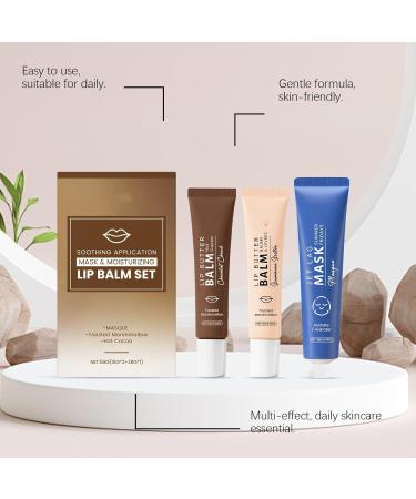Lip Balm & Face Mask Set 2 x Lip Blam Overnight Treatment Lip Care 1 x Face Mask Jelly Yummy Tint Lip Stain Long Lasting Hydrating Glow Reviver Face Lip Care Makeup Gift for Women-Set - Buy Online on GoSupps.com