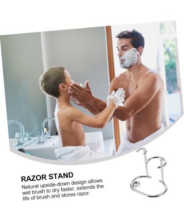 Premium 3-St Razor Holder for Men | Stylish Bathroom Organizer for Shaving Brushes & Razors | Durable Wood & Alloy Stand - Buy Online on GoSupps.com