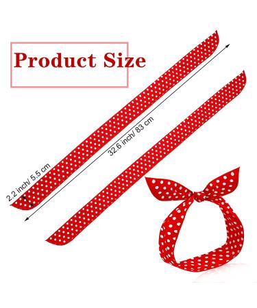 Vintage Polka Dot Headbands for Girls & Women - Retro Bandana Hair Accessories (Red, 2 Pack) - Buy Online on GoSupps.com