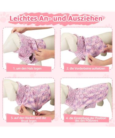 Slowton Dog Sweater for Small & Medium Dogs - Stylish Turtleneck Knit Winter Sweater | Perfect for Dachshunds & Chihuahuas | XL Pink Dog Clothes - Buy Online on GoSupps.com