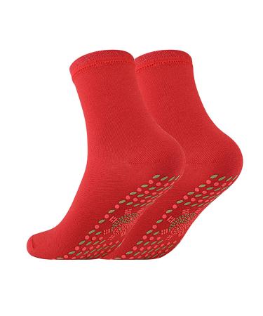 Massage socks Tourmaline self -heating therapy magnetic socks self -heating socks Self -heating therapy magnetic socks Tourmaline Magnetic unisex winter warm socks for massage skiing red one