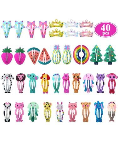 Funtopia 100 Pcs No Slip Metal Snap Hair Clips - Cute Cartoon Design Hair Pins for Girls & Women - Buy Online on GoSupps.com