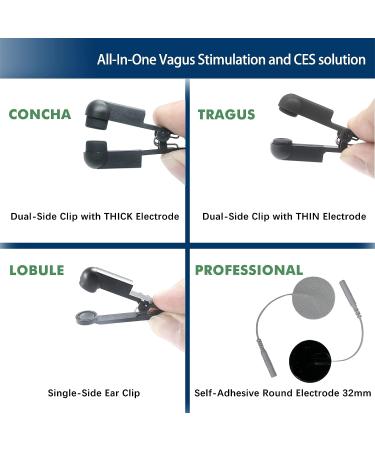 Ear Clip Electrodes for CES Sleep TVNS Vagus Nerve Stimulation - Black - Buy Online on GoSupps.com