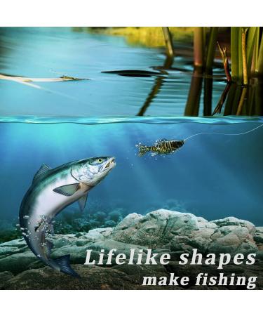 Multi Jointed Fish Fishing Lures 3 Pack - Slow Sinking Swimbait for Bass Trout in Freshwater and Saltwater - Lifelike Crankbaits Kit - Buy Online on GoSupps.com