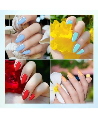 720 Pcs 30 Packs Medium Square Almond Shaped False Nails - Bright Colors - Buy Online on GoSupps.com