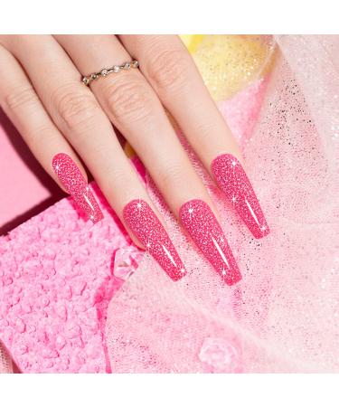 RARJSM Pink Gel Nail Polish - 7.5ml Reflective Glitter Neon Shimmer | Summer Candy Collection - Buy Online on GoSupps.com