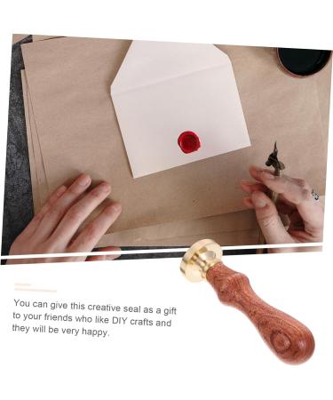 Gogogmee 1pc Dispensing Plate Tool DIY Eyeshadow Tool Vintage Wax Seal Stamp Handle Hotfix Wooden Handle 1 count (Pack of 1) Golden - Buy Online on GoSupps.com