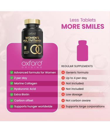Award Winning Multivitamin Tablets for Women with Collagen & Hyaluronic Acid | Made in The UK | Womens Vitamins to Support Hormones Immunity & Energy | Collagen Supplements for Women | 90 Tablets 90 count (Pack of 1) - Buy Online on GoSupps.com