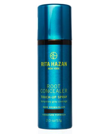 Rita Hazan Root Concealer Touch Up Spray - Instant Spray To Cover Up Roots - Quick Drying  Water-Resistant Formula - Temporary Hair Color Spray for Gray Roots - 2 oz. Root Spray Dark Brown/Black