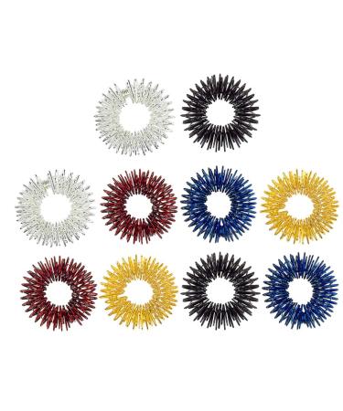 Lioobo 10 pieces massage ring yin yang acupressure ring acupuncture rings finger massage rings finger massage ring for wrist relaxation relaxation