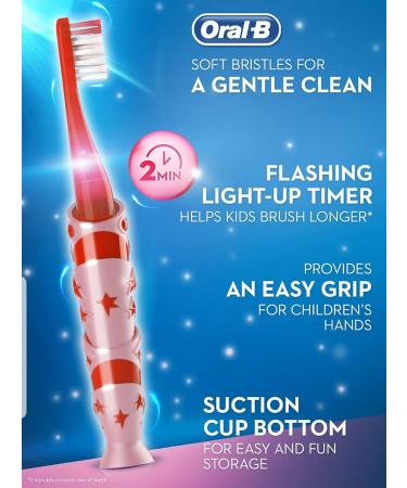 Oral-B Kids Electric Toothbrush with Light-up Timer - Pink - Buy Online on GoSupps.com