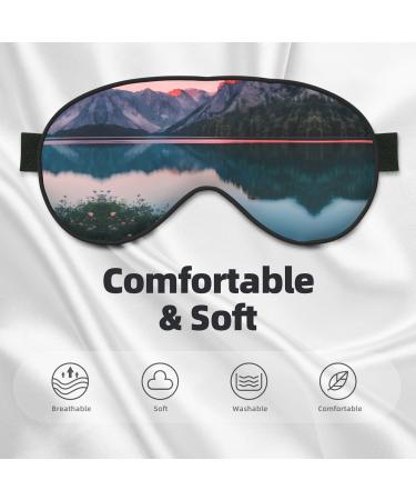 Lake & Sunset Print Unisex Eye Mask | Soft Light-Blocking Sleep Mask for Comfortable Rest - Buy Online on GoSupps.com