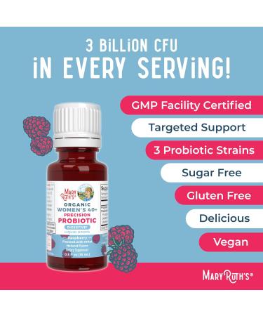 MaryRuth Organics USDA Organic 40 Womens Probiotic Liquid Drops | Probiotics for Digestive Health | Stress-Related GI Issues | Occasional Gas Relief for Adults | Vegan | Dairy Free | 30 Servings Women 40+ - Buy Online on GoSupps.com