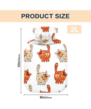 Hot Water Bottles with Cute Cat Covers - 2L Pain Relief & Warmth for Sports Injuries - Buy Online on GoSupps.com