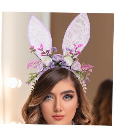 HONMEET Rabbit Ear Headband Bunny Ears Headband Adult Ears Headpiece Easter Headband Bunny Costume Accessories Cosplay Headband Flower Headband Party Headbands Bunny Headband Fabric Purple One Size Purple - Buy Online on GoSupps.com