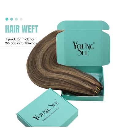 Youngsee 50cm Remy Hair Extensions - Dark Brown to Blonde Ombre Weft - 100g Real Hair Treats - Buy Online on GoSupps.com