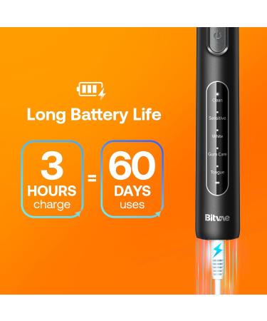 Buy Electric Toothbrush for Adults & Kids - Rotating with 8 Brush Heads 60 Days Battery Life 5 Modes - Black Daily Use - Buy Online on GoSupps.com