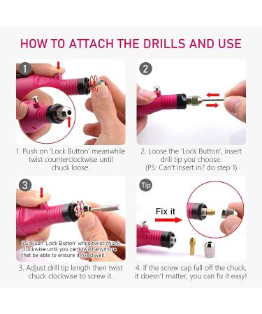 Acrylic Nail Drill Kit Electric Nail File 20000 RPM | Portable Gel Remover & Nail Polishing Machine | Pedicure Set - Red - Buy Online on GoSupps.com