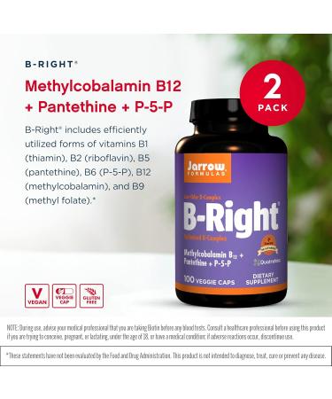Jarrow Formulas B-Right (Complex) 100 VCAPS (Pack of 2) - Buy Online on GoSupps.com