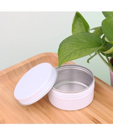 Buy Zeoabsy 10-Piece 80ml White Aluminum Jars - Perfect for Cosmetics Candles & Ointments | Includes Spatulas & Etiquette Labels - Buy Online on GoSupps.com