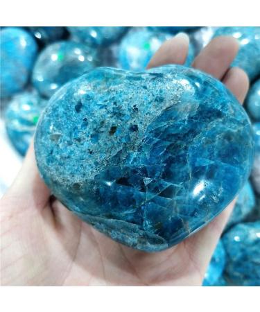 Natural Raw Blue Apatite Crystal Heart - Unique Family Gift Reiki Healing Stone Cabochons for Indie Room Decor - Lucky Stone (250-300g) - Buy Online on GoSupps.com