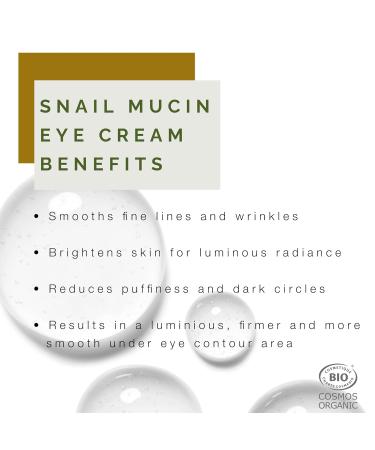 100% Pure Organic Snail Mucin Eye Cream | Cruelty-Free Luxury | Made in France - .50 oz - Buy Online on GoSupps.com
