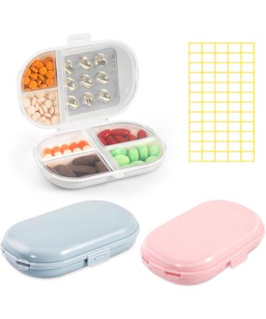 Dynippy Daily Pill Organizer - Portable 7-Compartment Pill Case for Travel | Small Vitamin & Medicine Holder in White - Buy Online on GoSupps.com