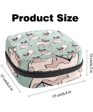 Women's Storage Bags with Cute Pug Motif | Menstrual Cup Cylinder Pocket & Zipper - Multi-Colored Organization for Females - Buy Online on GoSupps.com