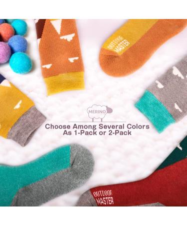 OutdoorMaster Kids Merino Wool Ski Socks - Woodland Green, 2 Pack, Small - Buy Online on GoSupps.com