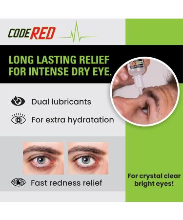 Code Red Eye Drops - Soothing Redness Relief & Cool Dry Eye Relief for Revitalizing Red Eyes - Lubricating Dry Eye Drops - Buy Online on GoSupps.com