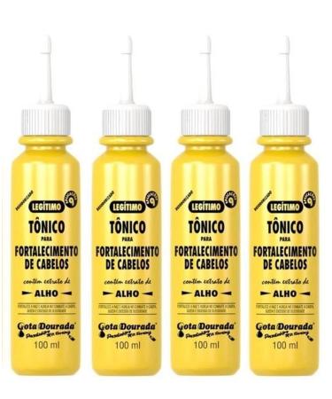 Gota Dourada Tonico para Fortalecimento de cabelos (hair tonic with garlic extract) 30ml Pack04