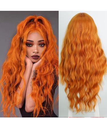 Long orange corrugated wigs for women tantako long orange colored art hair wig with lleiner lace lace orange halloween cosplay wig (382 orange) - Buy Online on GoSupps.com