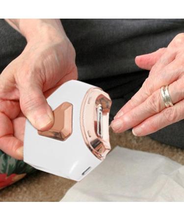 Electric Nail File | Rechargeable Toenail Cutter | 2-in-1 Nail Trimmer & Polisher Electric Nail File Automatic Trimmer with Nail Clip Storage for Adults Caregivers Kids White - Buy Online on GoSupps.com
