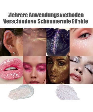  EONFAVE roll-on glitter body gel mermaid color changing glitter for festival rave holographic painting glitter hair gel halloween makeup for rave party - Buy Online on GoSupps.com