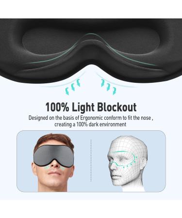 Umisleep 3D Eye Mask for Side Sleepers - Adjustable Light Blocking Breathable Sleep Mask for Travel & Yoga - Unisex Gray - Buy Online on GoSupps.com