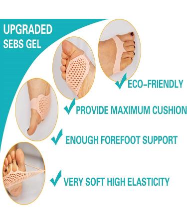 Metatarsal Pads for Women High Heels - 14 Pack Ball of Foot Cushions for Foot Pain Relief - Soft Gel Shoe Inserts for Neuroma and Callus - Skin Color (7 Pairs) - Buy Online on GoSupps.com