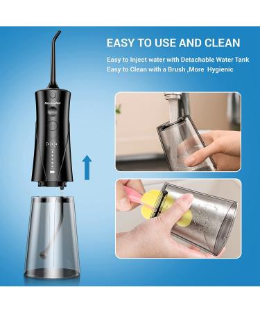DayAndNai Professional Cordless Water Dental Flosser - Portable Oral Irrigator for Home & Travel - USB Rechargeable Teeth Cleaner with 5 Tips, 3 Modes - Waterproof & Ideal for Braces - Black - Buy Online on GoSupps.com
