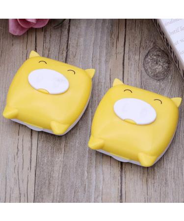 EXCEART 2pcs Cartoon Lens Case - Cute Yellow Contact Lens Storage Cases for Easy Travel and Organization - Buy Online on GoSupps.com
