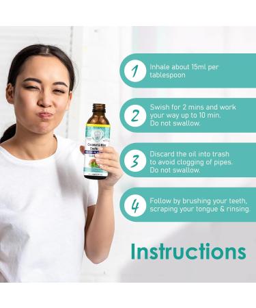 Natural Oral Care Oil - Coconut & Peppermint - 100ml Mouthwash for Fresh Breath Teeth Whitening & Gum Health - Buy Online on GoSupps.com