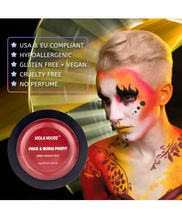 VIOLA HOUSE Professional Water Based Face & Body Paint Kit for Halloween, Cosplay & Theatrical Makeup - Black - Buy Online on GoSupps.com