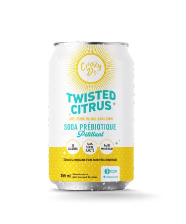 Crazy D's Prebiotic Soda - Twisted Citrus 6 x 4 pack 355ml