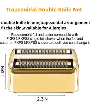 2 Pack Replacement Foil and Cutters Compatible with BaBylissPRO Double Foil Shaver Replacement Foil for BaBylissPRO Barberology FXFS2 Shaver Golden Gold/2pc - Buy Online on GoSupps.com