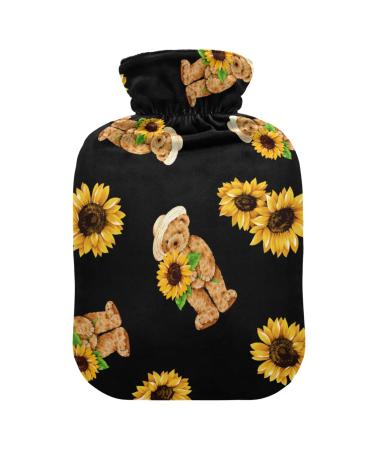 Heat bottles with reference cute bear and sunflower warmth of the heat for pain relief headache back pain hot water bed warmer 2 liters