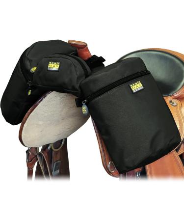 Trailmax Horn Saddlebag & Pommel Pocket Combo | Western & Endurance Saddlebags for Trail Riding | Durable Black Saddlebags for Horses - Buy Online on GoSupps.com