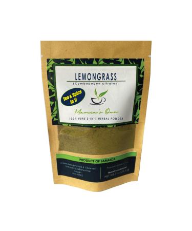Marcia s Own Marcia's Own Lemongrass 100% Pure 2-IN-1 Herbal Tea & Spice Powder from Jamaica 1 oz / 28.3 g (40 Servings)