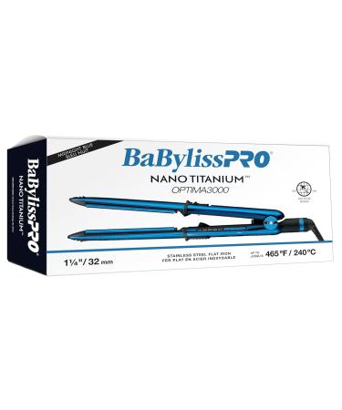 BaBylissPRO Nano Titanium Stainless Steel OPTIMA Flat Iron 1-1/4" Wide Midnight Blue - Buy Online on GoSupps.com