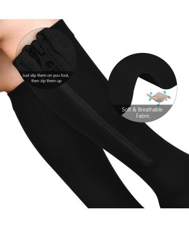 LighSele 2 Pairs Zipper Compression Socks 15-20 mmHg | Open Toe | Multicolor | Large-X-Large - Buy Online on GoSupps.com