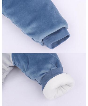 Vine Baby Hooded Romper - Cotton Thicken Jumpsuit Outwear for Boys & Girls - 12 Months, Blue - Buy Online on GoSupps.com