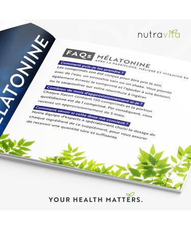 Melatonin 1.9 mg per tablet with Passionflower Melissa and Vitamin B6 - Fully Vegan High Strength Melatonin Supplement - Promotes healthy sleep - 150 tablets - Nutravita - Buy Online on GoSupps.com